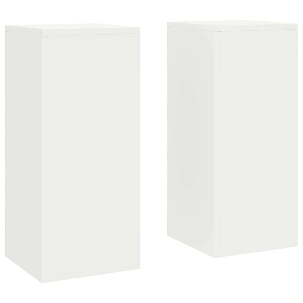 Supporti per piante 2 pcs Bianco 24 x 24 x 55 cm Acciaio