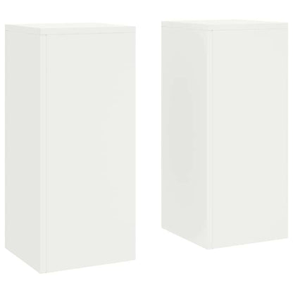 Supporti per piante 2 pcs Bianco 24 x 24 x 55 cm Acciaio