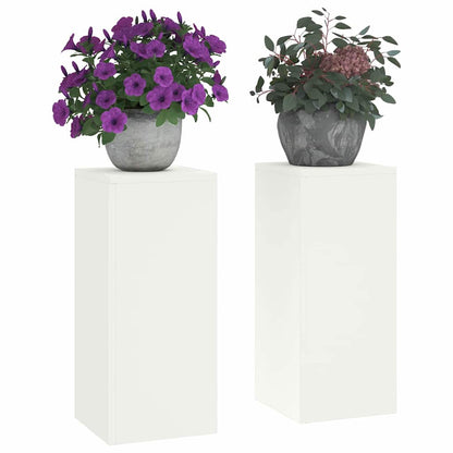 Supporti per piante 2 pcs Bianco 24 x 24 x 55 cm Acciaio
