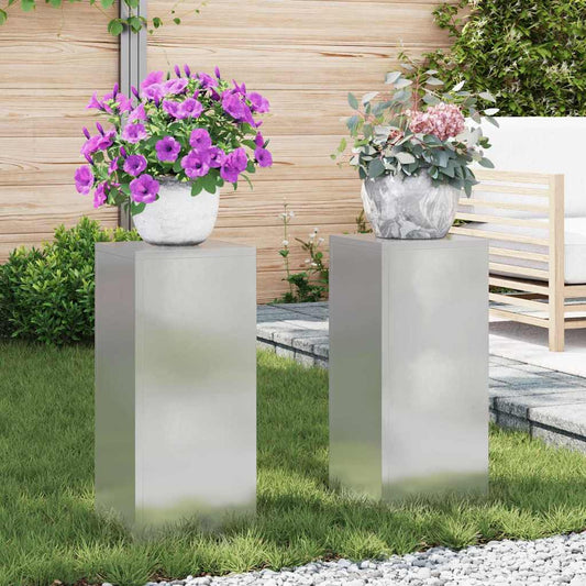 Supporti per piante 2 pcs Argento 24 x 24 x 55 cm
