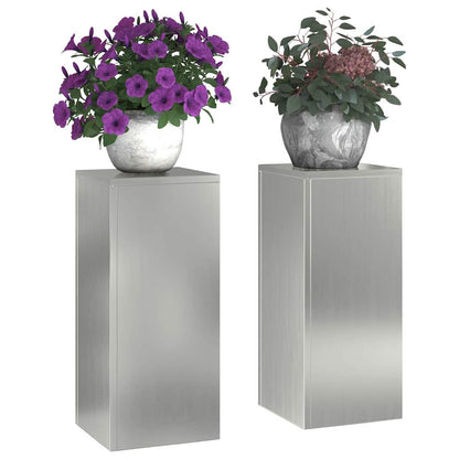Supporti per piante 2 pcs Argento 24 x 24 x 55 cm
