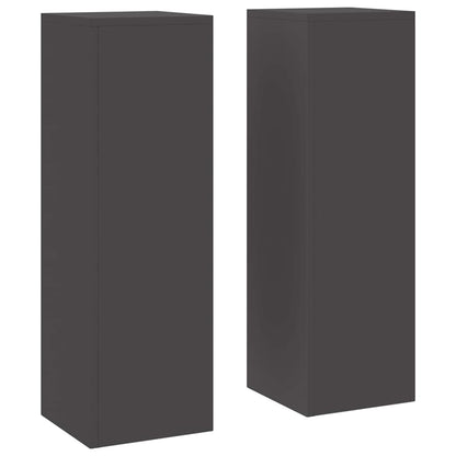 Supporti per piante 2 pcs Nero 24 x 24 x 75 cm Acciaio