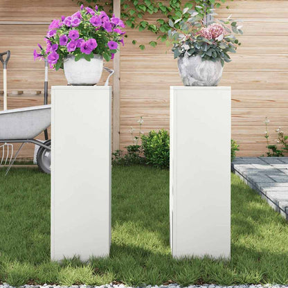 Supporto per piante 2 pcs Bianco 24 x 24 x 75 cm Acciaio | homemem39