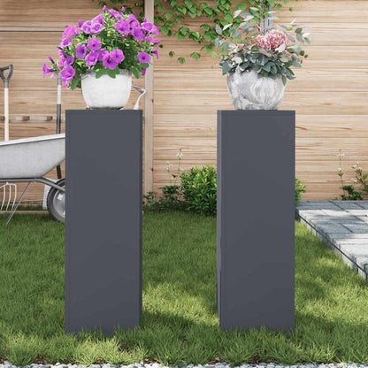 Supporti per piante 2 pcs Antracite 24 x 24 x 75 cm Acciaio