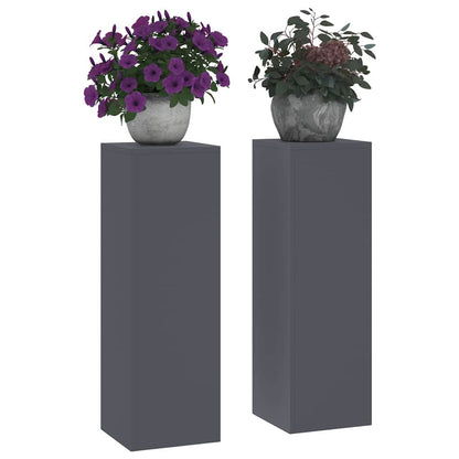 Supporti per piante 2 pcs Antracite 24 x 24 x 75 cm Acciaio