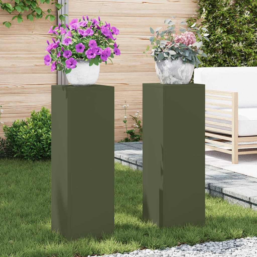 Supporti per piante 2 pcs Oliver verde 24 x 24 x 75 cm Acciaio