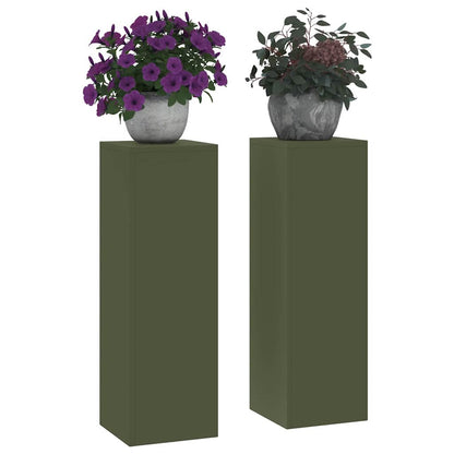 Supporti per piante 2 pcs Oliver verde 24 x 24 x 75 cm Acciaio