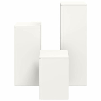Supporti per piante 3 pcs Bianco 24 x 24 x 75 cm Acciaio