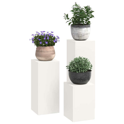 Supporti per piante 3 pcs Bianco 24 x 24 x 75 cm Acciaio