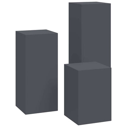 Supporti per piante 3 pcs Antracite 24 x 24 x 75 cm Acciaio