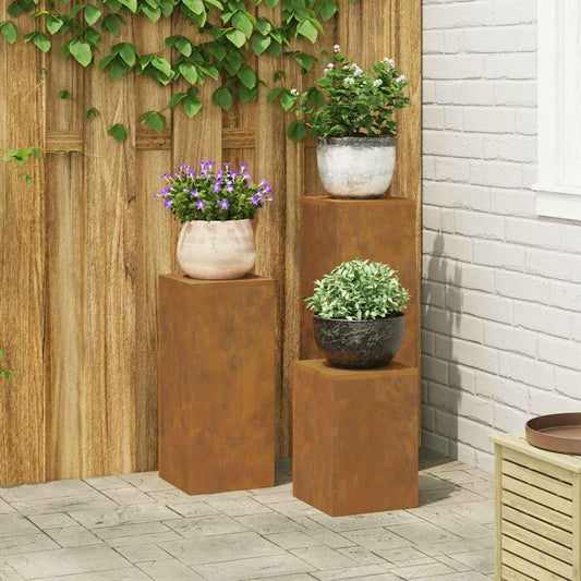 Supporti per piante 3 pcs Ruggine 24 x 24 x 75 cm