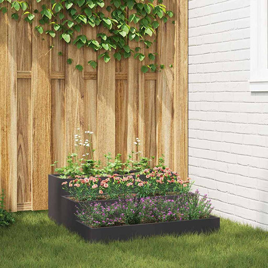 Vaso da giardino Nero 90 x 90 x 35 cm Acciaio