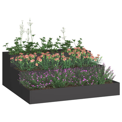 Vaso da giardino Nero 90 x 90 x 35 cm Acciaio