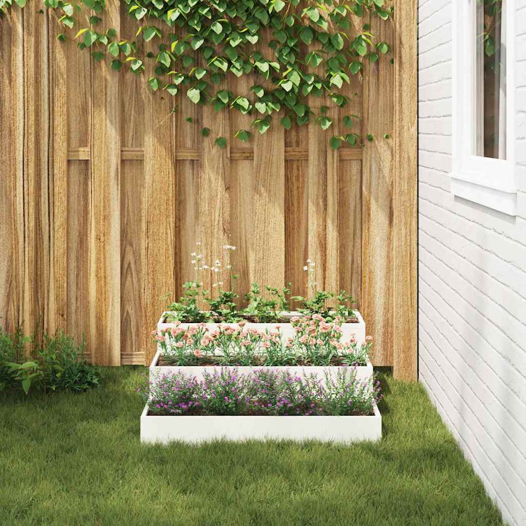 Vaso da giardino Bianco 90 x 90 x 35 cm Acciaio