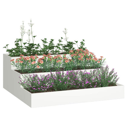 Vaso da giardino Bianco 90 x 90 x 35 cm Acciaio