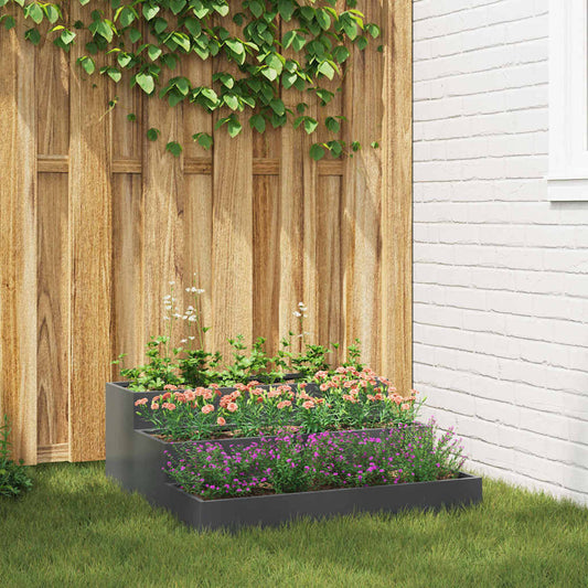Vaso da giardino Antracite 90 x 90 x 35 cm Acciaio