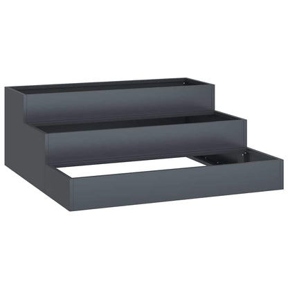 Vaso da giardino Antracite 90 x 90 x 35 cm Acciaio