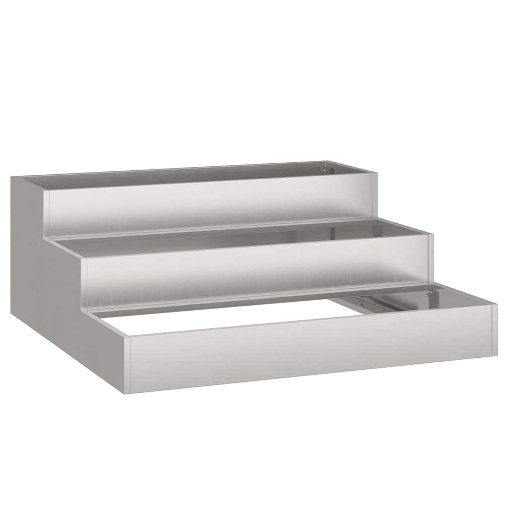 Vaso da giardino Argento 90 x 90 x 35 cm Acciaio inossidabile | homemem39