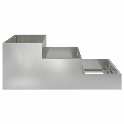 Vaso da giardino Argento 90 x 90 x 35 cm Acciaio zincato