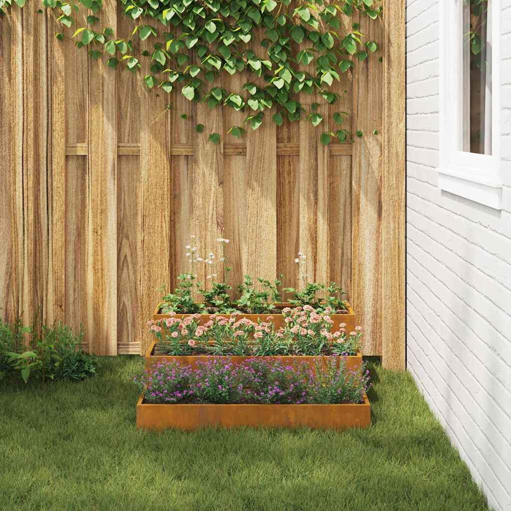 Vaso da giardino Ruggine 90 x 90 x 35 cm acciaio corten