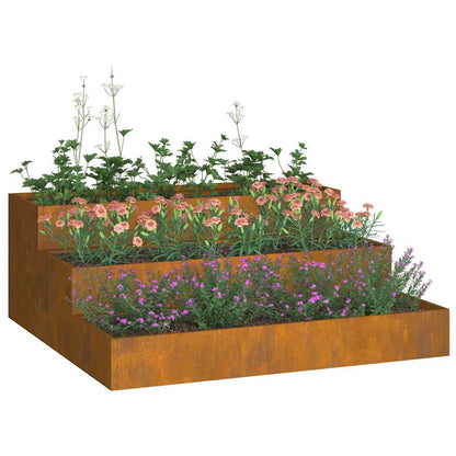 Vaso da giardino Ruggine 90 x 90 x 35 cm acciaio corten