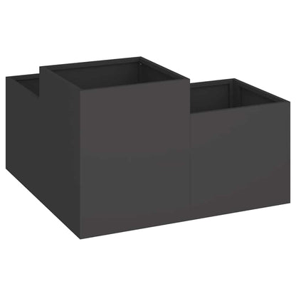 Vaso da giardino Nero 80 x 80 x 48 cm Acciaio - homemem39