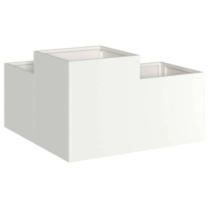 Vaso da giardino Bianco 80 x 80 x 48 cm Acciaio