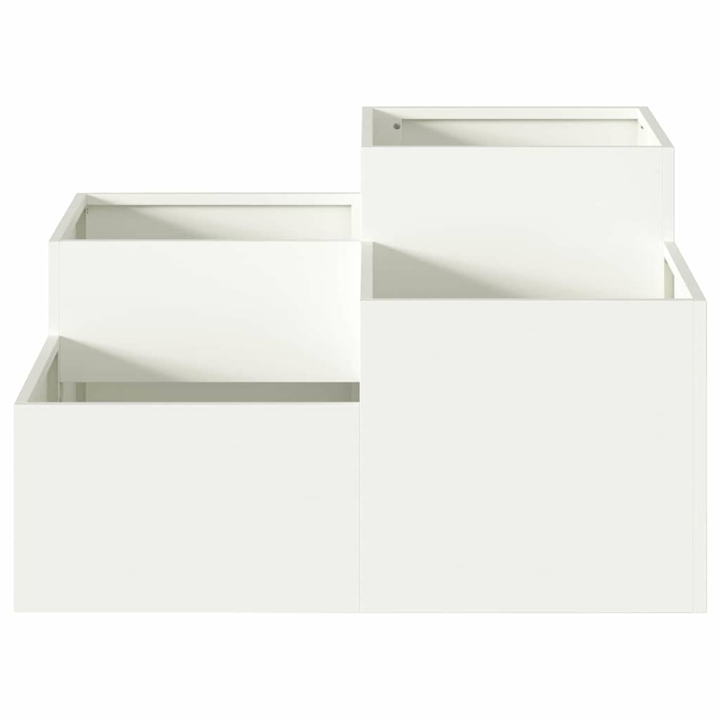Vaso da giardino Bianco 80 x 80 x 48 cm Acciaio