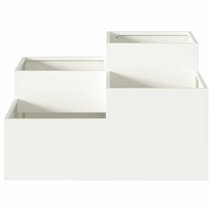 Vaso da giardino Bianco 80 x 80 x 48 cm Acciaio