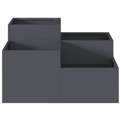 Vaso da giardino Antracite 80 x 80 x 48 cm Acciaio