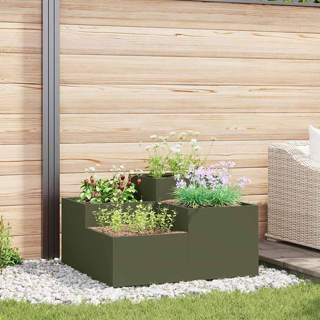 Vaso da giardino Oliver verde 80 x 80 x 48 cm Acciaio