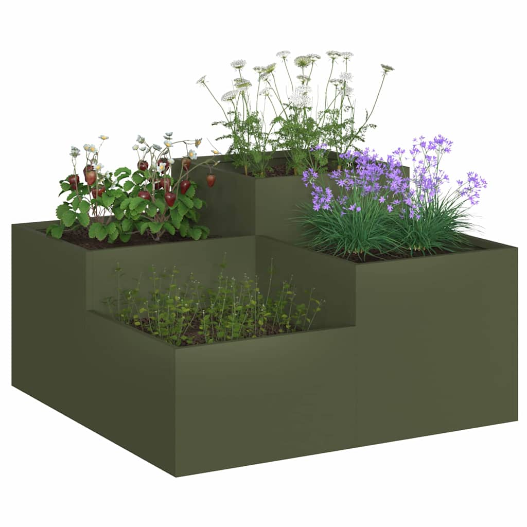 Vaso da giardino Oliver verde 80 x 80 x 48 cm Acciaio