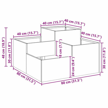 Vaso da giardino Oliver verde 80 x 80 x 48 cm Acciaio