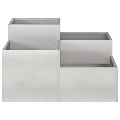 Vaso da giardino Argento 80 x 80 x 48 cm Acciaio inossidabile - homemem39