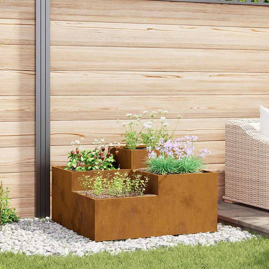 Vaso da giardino Ruggine 80 x 80 x 48 cm acciaio corten