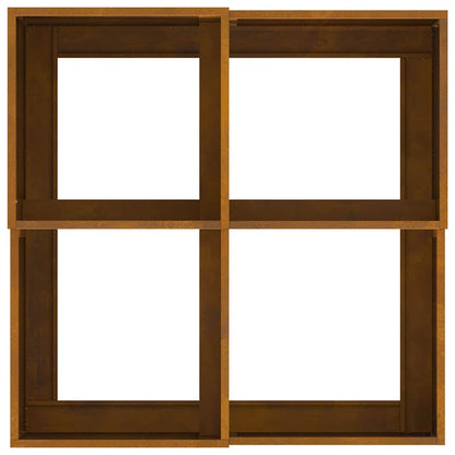 Vaso da giardino Ruggine 80 x 80 x 48 cm acciaio corten
