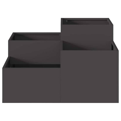 Vaso da giardino Nero 100 x 100 x 48 cm Acciaio