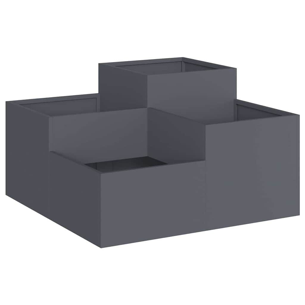 Vaso da giardino Antracite 100 x 100 x 48 cm Acciaio