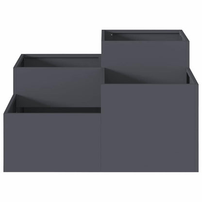 Vaso da giardino Antracite 100 x 100 x 48 cm Acciaio