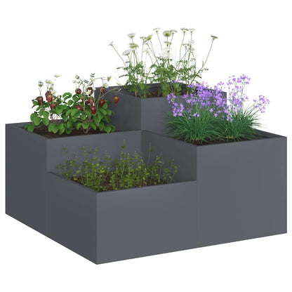 Vaso da giardino Antracite 100 x 100 x 48 cm Acciaio