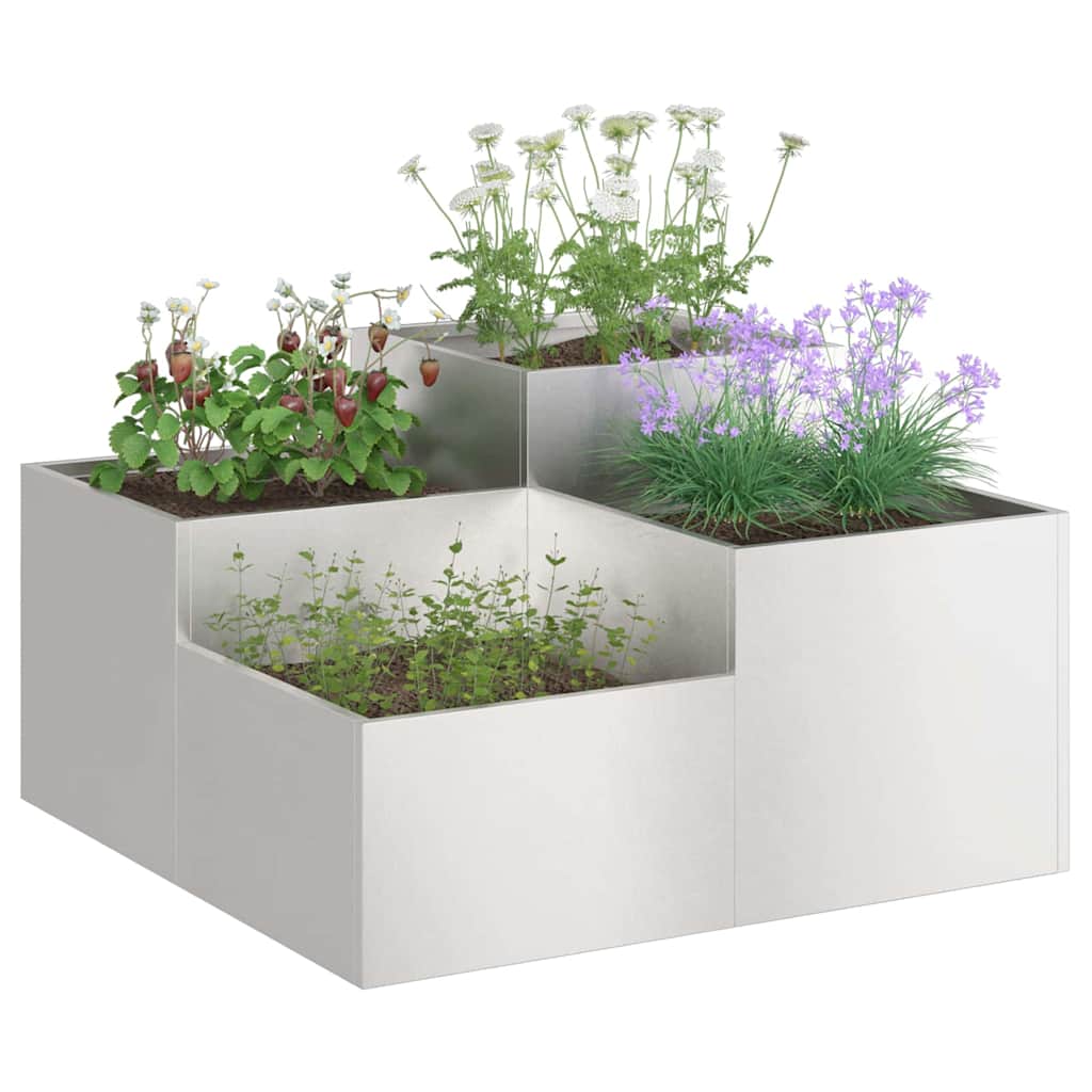 Vaso da giardino Argento 100 x 100 x 48 cm Acciaio inossidabile - homemem39