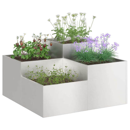 Vaso da giardino Argento 100 x 100 x 48 cm Acciaio inossidabile - homemem39