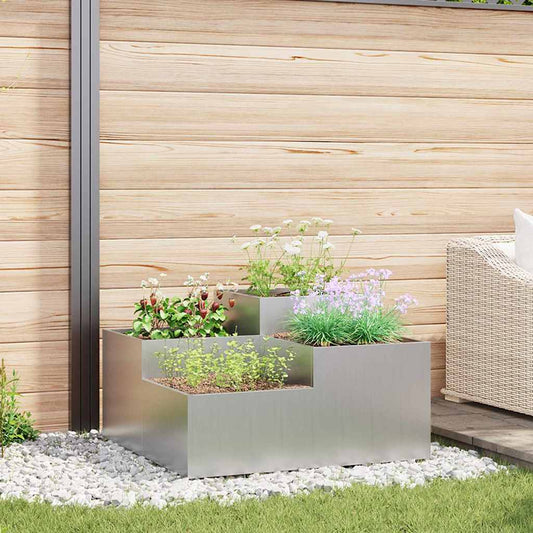 Vaso da giardino Argento 100 x 100 x 48 cm Acciaio zincato