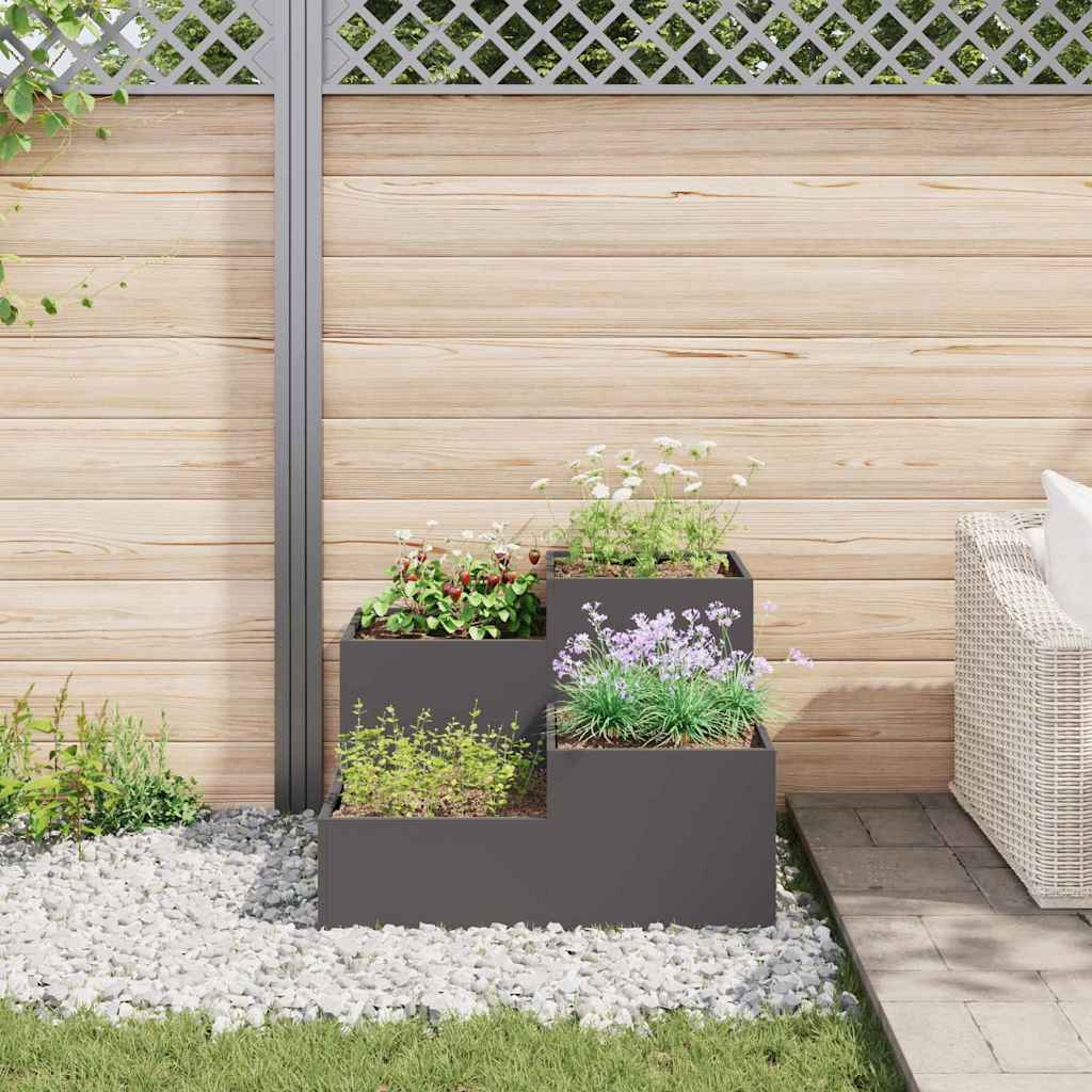 Vaso da giardino Nero 80 x 80 x 60 cm Acciaio