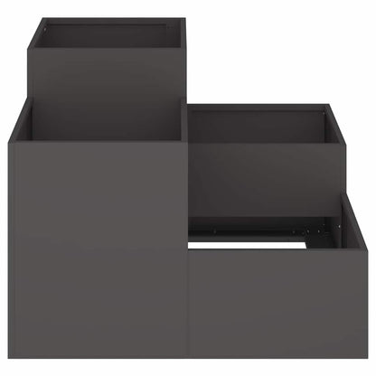 Vaso da giardino Nero 80 x 80 x 60 cm Acciaio