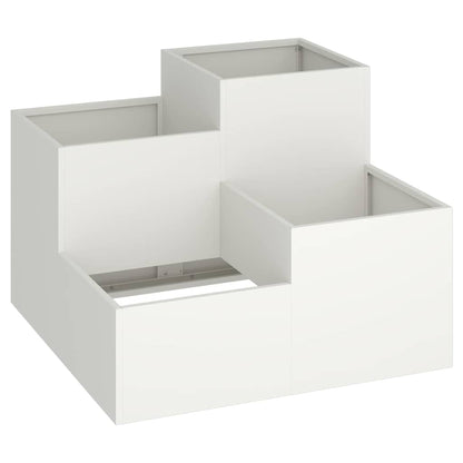 Vaso da giardino Bianco 80 x 80 x 60 cm Acciaio