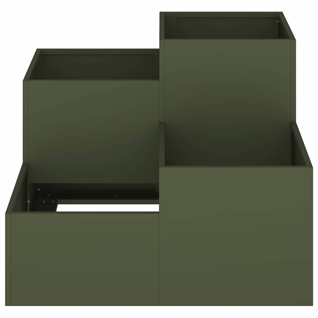 Vaso da giardino Oliver verde 80 x 80 x 60 cm Acciaio