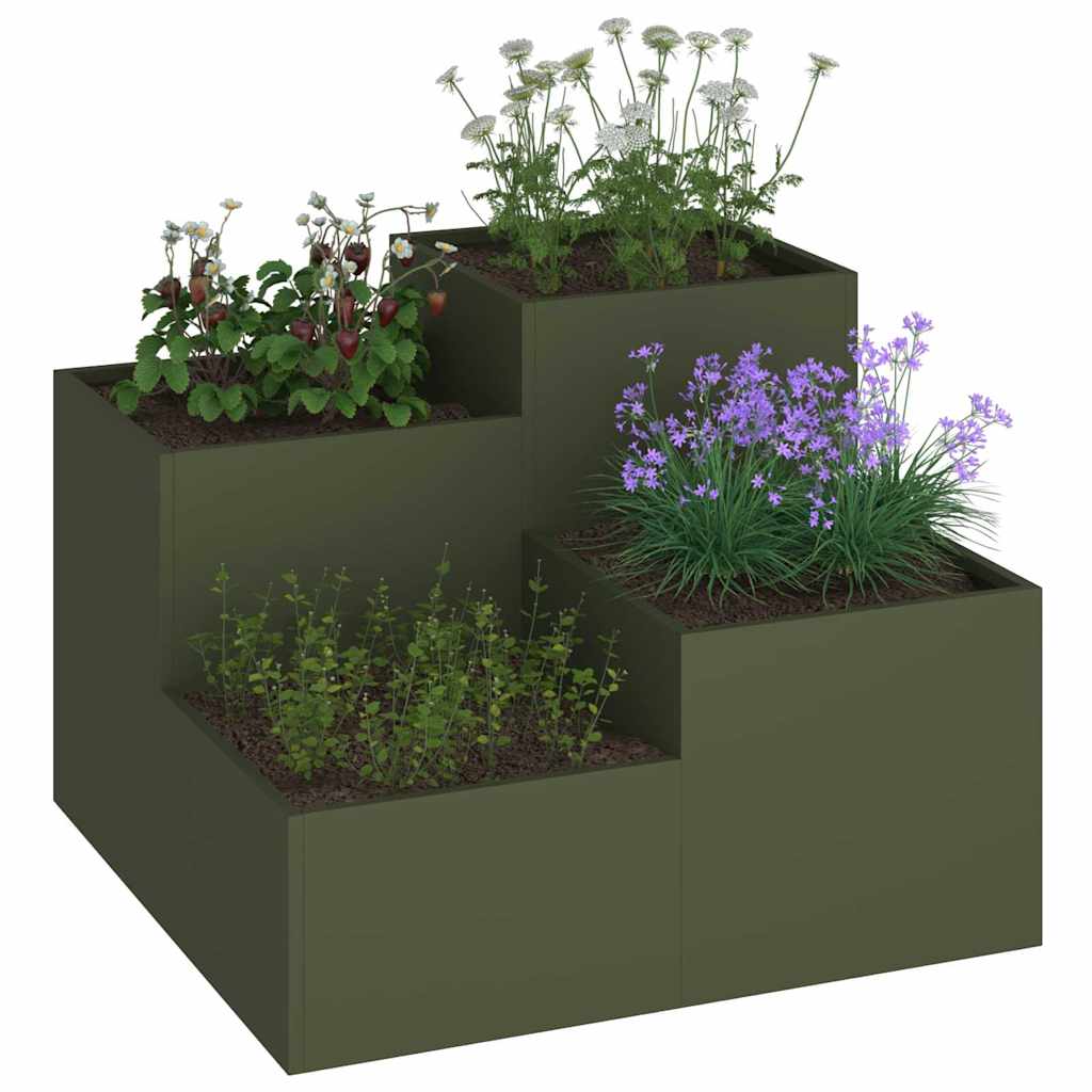 Vaso da giardino Oliver verde 80 x 80 x 60 cm Acciaio