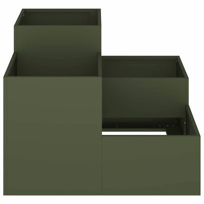 Vaso da giardino Oliver verde 80 x 80 x 60 cm Acciaio