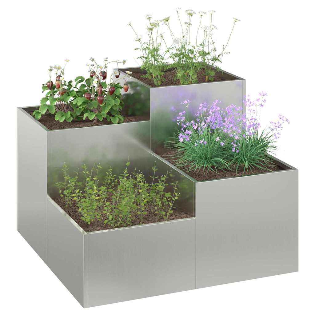 Vaso da giardino Argento 80 x 80 x 60 cm Acciaio zincato